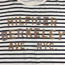 HILFIGER DENIM ヒルフィガー デニム 半袖 Tシャツ XL ボーダー柄 プリント 刺繍ロゴ ビッグサイズ_画像4