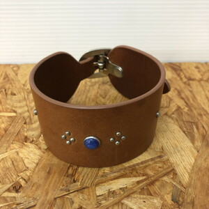 Maison Margiela studs leather bracele L Brown [jgg]