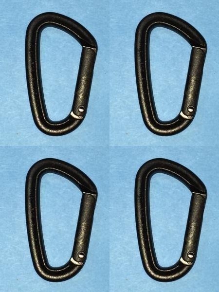 【送料込】即決☆BBC・YKKカラーカラビナ(小)★ブラック・4個セット ★新品即納!