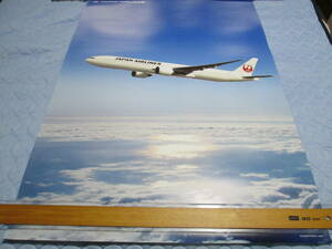 ★即決★ 　JAL 日本航空 飛行機 ポスター ツルマーク サイズ約725mm×約1030mm　未使用