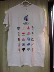 ★即決★ ラグビー ワールドカップ JAPAN 日本 2019 Tシャツ M 白地 ホワイト 半袖 タグ付き 未使用