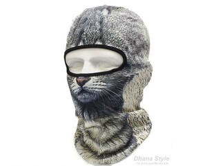 動物柄 フェイスマスク 3D アニマル マスク バラクラバ 目出し帽 サバイバルゲーム 自転車 バイク アウトドア コスプレ E179 猫