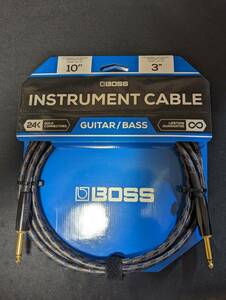Boss ボス instrument cable シールドケーブル Guitar Bass 24K Gold Connectors 10ft 3m Lifetime Guarantee S/S