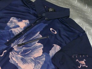 NOK77★春夏★OAKLEY★オークリーゴルフ★Skull Covert Bloom Shirt半袖ポロシャツ★L/NV