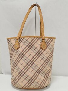 HO2 BURBERRY バーバリー ブルーレーベル ハンドバッグ チェック バケツ トートバッグ 肩がけ ショルダーバッグ レザー