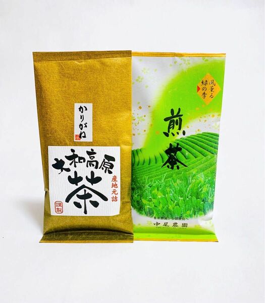 奈良県産　大和茶　煎茶　かりがね　茶葉　セット　中尾農園