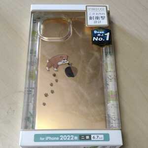 ◎ELECOM iPhone 14 Plus 用 ハイブリッドケース Appleテクスチャ シバイヌ PM-A22BTSGDOG