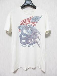 DENIM&SUPPLY RALPH LAUREN デニム&サプライ ラルフローレン Tシャツ 半袖 プリント 星条旗 メンズ S 白系　irmri yg4673