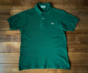 希少◆70's 80's フレラコ◆フレンチ ラコステ◆CHEMISE LACOSTE◆ヴィンテージ ポロシャツ◆緑　グリーン◆フランス製◆サイズ4