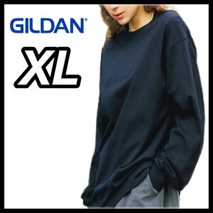 【新品未使用】 ギルダン GILDAN 6oz ウルトラコットン 無地 長袖Tシャツ ロンT 黒 ブラック XL