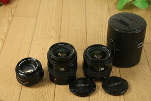 【Minolta】ミノルタレンズ３点（ZOOM 24-50mm 1:4 22）（MD ROKKOR 50mm 1:1.7）　ジャンク!!　管Z7439