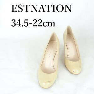 MK1464*ESTNATION*レディースパンプス*34.5-22cm*ベージュ系*