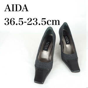 MK1626*AIDA*レディースパンプス*36.5-23.5cm*黒