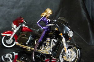  Lupin III ; Mine Fujiko лиловый & рубин красный Harley Davidson 2015 чёрный *1/12 без коробки d обычный мотоцикл есть краска модифицировано 