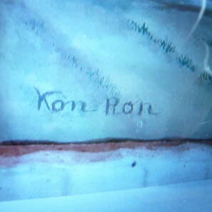 ガラス絵 シクラメンの香り 作者 KONRON（崑ろん） 陶器額入りの画像10