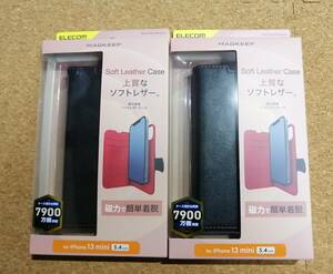 【2コ】エレコム iPhone 13 mini 5.4inch ソフトレザーケース MAGKEEP 着脱可能 ブラック　PM-A21APLFYMBK　4549550227650 