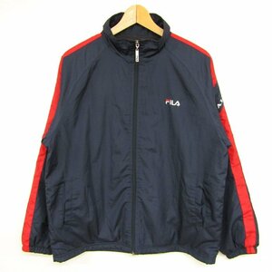 フィラ ブルゾン ジャケット 裏ボア ウィンドブレーカー スポーツウエア アウター メンズ Mサイズ ネイビー FILA