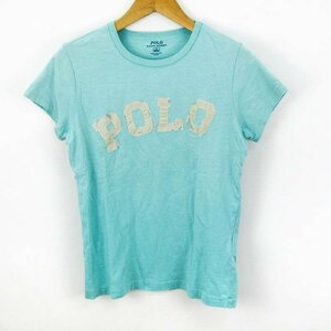 ポロ・ラルフローレン Tシャツ 半袖 コットン100% ロゴ 無地 トップス レディース Sサイズ ブルー POLO RALPH LAUREN