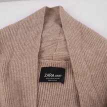 ザラ カーディガン ニットショール 長袖 リブ 無地 トップス アウター レディース Mサイズ ベージュ ZARA_画像3