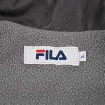 フィラ ナイロンジャケット 中綿 裏フリース フルジップ ロゴ 無地 スポーツ アウター レディース Lサイズ グレー FILA_画像2