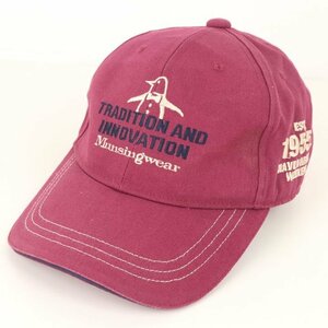  Munsingwear одежда колпак Golf Logo вышивка шляпа женский мужской 58cm размер wine red Munsing wear