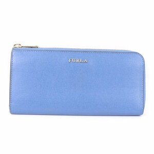 フルラ 長財布 L字ファスナー 本革レザー 小銭入れあり ブランド ウォレット レディース ブルー Furla