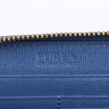 フルラ 長財布 L字ファスナー 本革レザー 小銭入れあり ブランド ウォレット レディース ブルー Furla_画像4