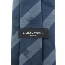 ランセル ブランドネクタイ チェック柄 ロゴグラム柄 シルク 日本製 メンズ ネイビー LANCEL_画像3