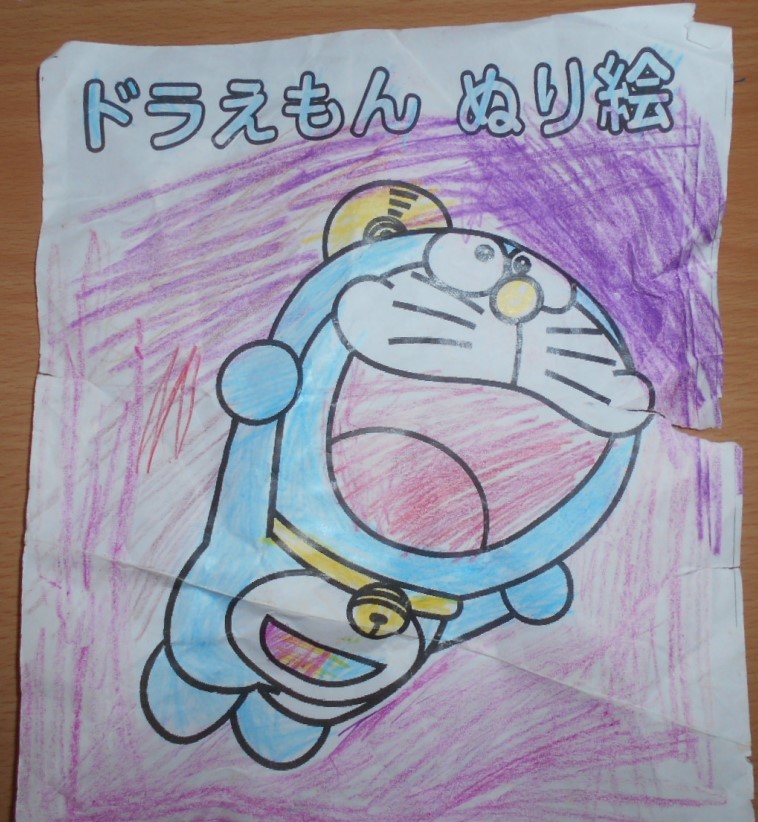 Livre de coloriage Doraemon illustration de peinture dessinée à la main utilisé 1 article, ouvrages d'art, peinture, autres