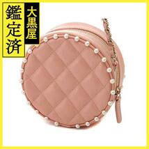 CHANEL 　シャネル　ショルダーバッグ　マトラッセ　ラウンド　チェーンショルダー　ピンク　ベージュ　レザー 　フェイクパール 【472】HG_画像2