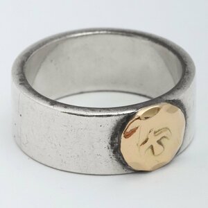 16 номер GORO'S золотой metal имеется flat удар . кольцо наклонный скол серебряный Goro's кольцо 