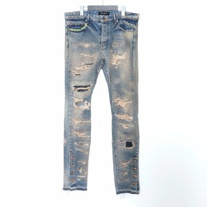 MLVINCE TYPE-1 SLIM DESTROYED JEANS インディゴ サイズ32 メルヴィンス デニムパンツ