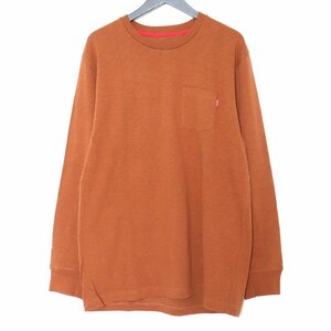 SUPREME ポケットロングスリーブTシャツ XLサイズ ブラウン シュプリーム 長袖カットソー