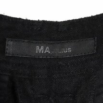 MA_JULIUS 13AW ウールリネンツイルパンツ サイズ1 ブラック エムエーユリウス イージーパンツ_画像4