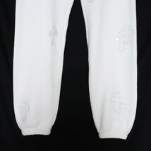 未使用 CHROME HEARTS Y NOT Sweat Pants Sサイズ ホワイト クロムハーツ クロスパッチスウェットパンツ ワイノット レザーパッチ_画像6