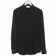 CELINE ドットプリントドラッグストアカラークラシック長袖シャツ 39 ブラック 2C028577D セリーヌ CLASSIC SHIRT IN DOT PRINTED VISCOSE_画像1