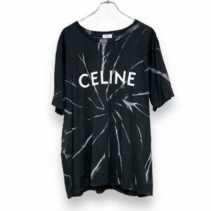 CELINE 21AW タイダイロゴプリントTシャツ サイズL ブラック 2X8206430 セリーヌ 半袖カットソー