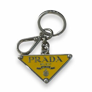 PRADA key ring key holder silver yellow 2PS057 66A Prada 