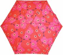 【マリメッコmarimekko／未使用】MINI-UNIKKO MINI MANUAALI UMBRELLA／折りたたみ傘 アンブレラ／038653 301 ／RED/DARK RED／MR002205_画像4