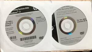 HP operating system DVD windows 11 リカバリー ディスク 2枚 