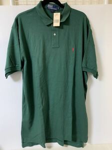 タグ付 POLO by RALPH LAUREN ポロ ラルフローレン ポロシャツ/半袖/XL/大きめサイズ/メンズ/グリーン系/紙タグ変色文字書き等