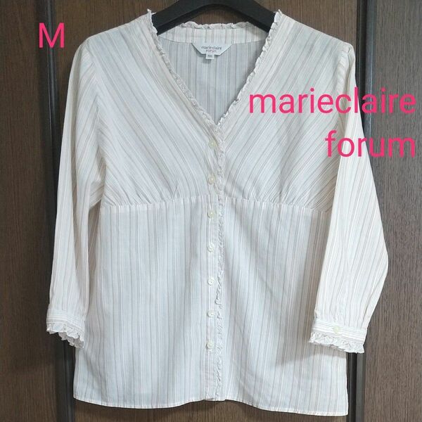 marie claire forum 七分袖 シャツブラウス 古着 