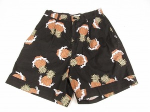 k6361: wearing feeling equipped *PINK HOUSE( Pink House ) pineapple culotte s/xs short pants retro :35