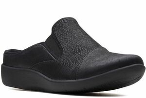 Clarks 25.5cm slip-on shoes Flat black black relax style Wedge sneakers Loafer ballet pumps boots 936