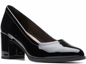 Clarks 24.5cm каблук туфли-лодочки 6.5cmpa палатка черный формальный эмаль кожа офис ботинки формальный сандалии RRR99