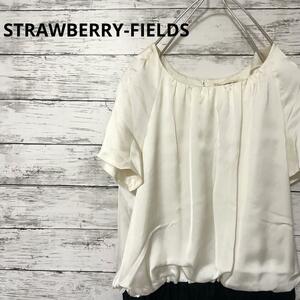 STRAWBERRY-FIELDS シフォンワンピース 2トーン 半袖 モノクロ