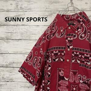 SUNNY SPORTS バンダナ柄プルオーバーシャツ 半袖シャツ ボタンダウン