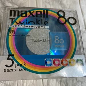 maxell MD80分ミックス5枚 TMD80MIXJ5P ディスクカートリッジがキラ twinkle 年代物　希少