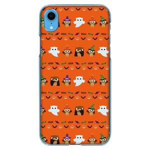 iPhone スマホケース フクロウズ　ハロウィン-オレンジ 柄 ハードクリアケース iPhone15 iPhone13 iPhoneSE 他各機種対応