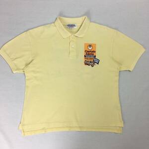 CAPTAIN SANTA Captain Santa polo-shirt deer. . made in Japan M size yellow color short sleeves shirt 